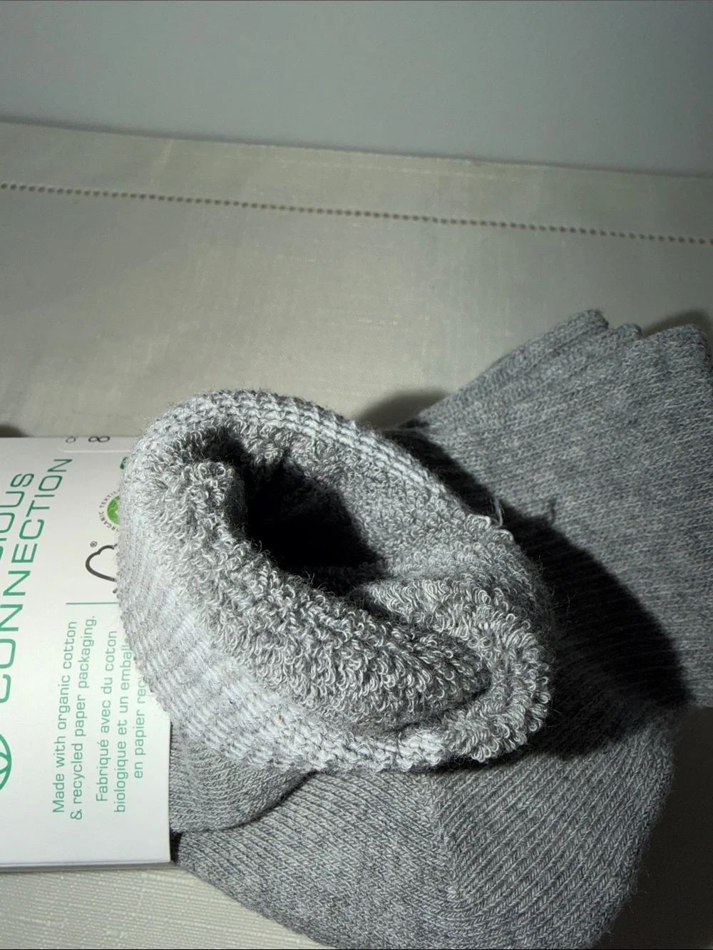 French Connection 5pk White Heather Silver Black Organic Cotton Blend Knit Socks - Picture 4 of 5